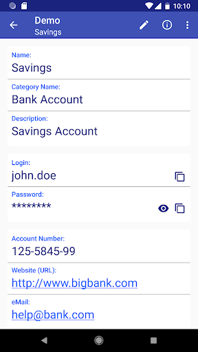 PWMinder Password Manager Screen 3