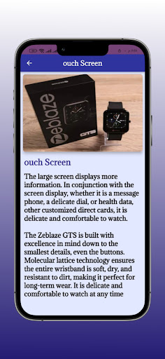 Zeblaze GTS smartwatch Guide Screen 2