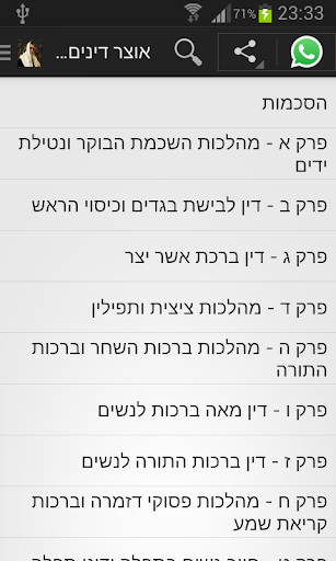 Android application Yalkut Yosef- Halachot La'Isha screenshort