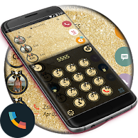 Glitter Gold Bow Phone Dialer Theme