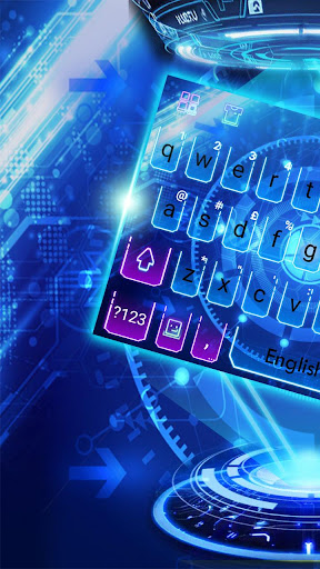 Neon Spaceship Keyboard Theme Screen 2