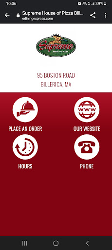 Android application Supreme Pizza Billerica screenshort