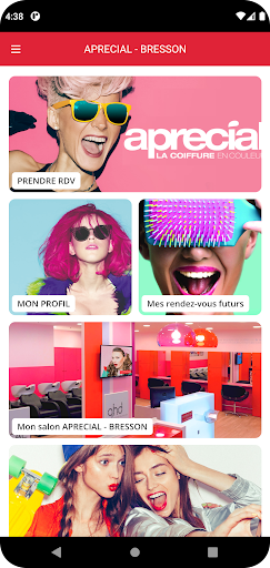 Android application Aprecial - Salons de coiffure screenshort