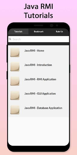 Android application Easy Java RMI Tutorial screenshort