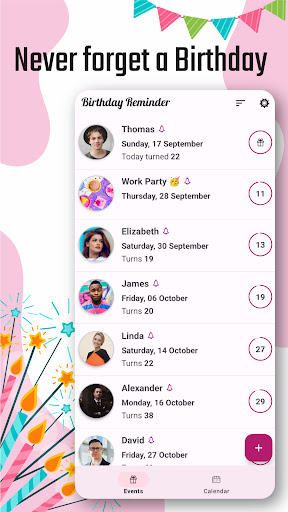 Birthday Reminder Screen 2