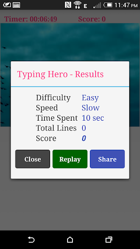 Typing Hero Screen 3