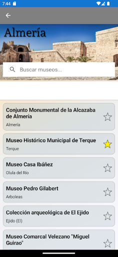 Android application Museos de Andalucía screenshort