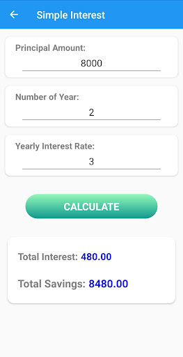 Interest Calculator Screen 3