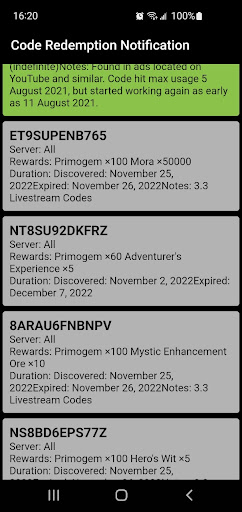 Code Redemption Screen 2