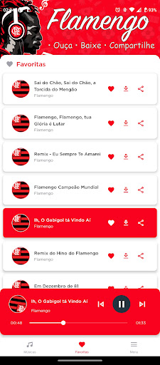 Músicas do Flamengo Screen 2