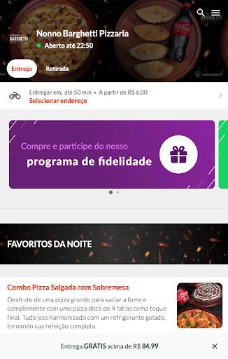 Android application Pizzaria Nonno Barghetti screenshort
