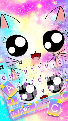 Cute Galaxy Cat Theme Screen 2