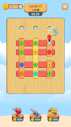 Wood Nuts Puzzle - Screw Bolts - Screenshot 1