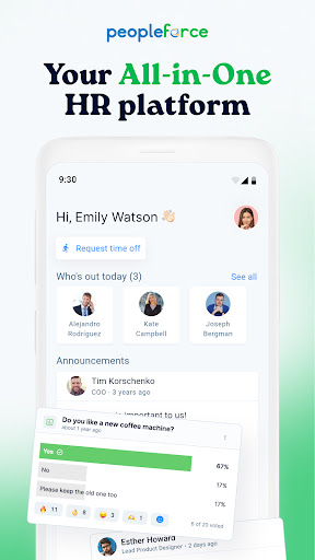 Android application PeopleForce screenshort