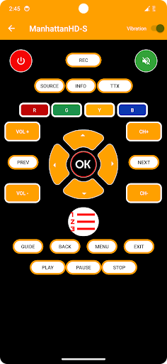 Remote for Manhattan Sat Screen 3