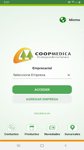 Android application COOPMEDICA App Empresarial screenshort