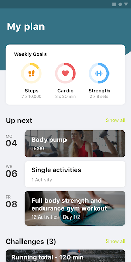 Android application Creole Fitness screenshort