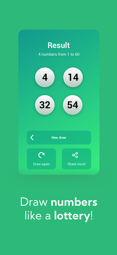 Android application Easy Raffle: Random number, na screenshort