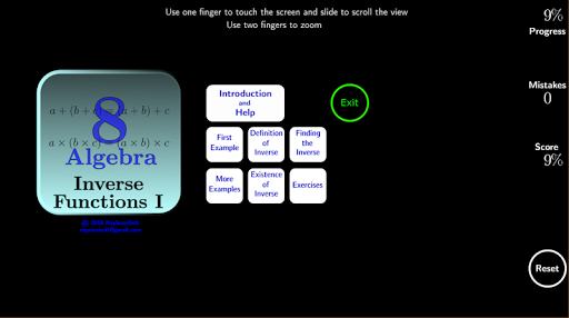 Android application Algebra Tutorial 8 screenshort