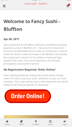 Fancy Sushi Bluffton Screenshot 1 - AppWisp.com