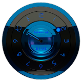 Black Blue clock widget analog icon