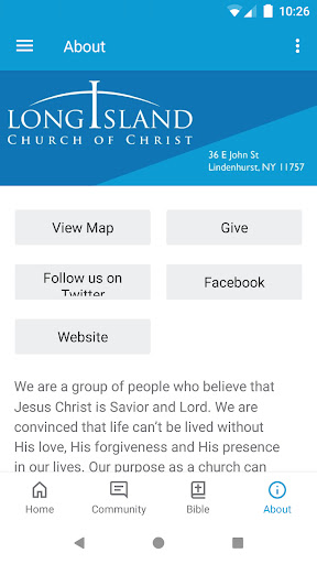 Long Island Church of Christ Screen 3