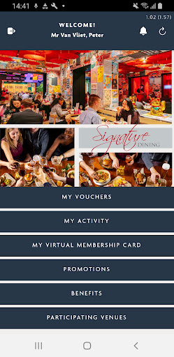Android application Signature Dining screenshort