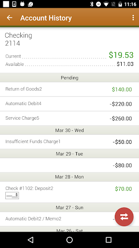 Android application First Exchange Bank screenshort