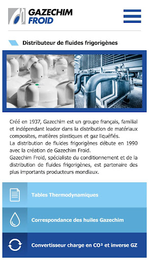Android application Gazechim Froid screenshort