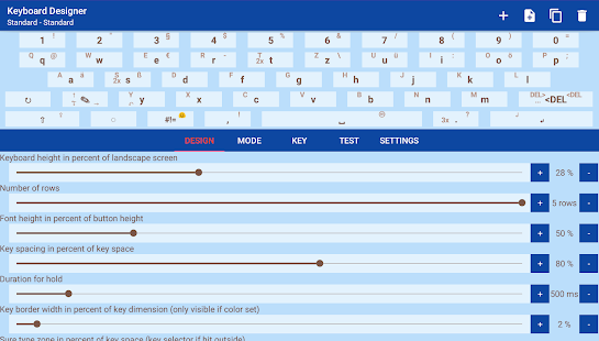 Keyboard Designer: Tastatur Screenshot