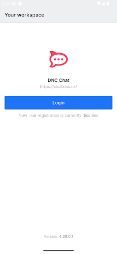 Android application DNC Rocket Chat screenshort