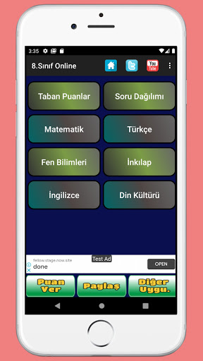 Android application 8. Sınıf Test Çöz İnternetsiz screenshort