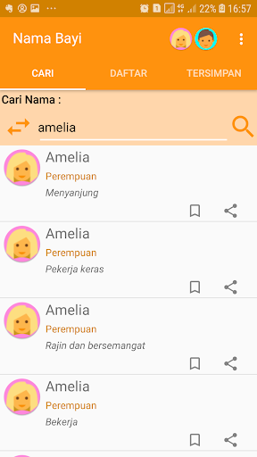 Nama Bayi 70 ribu nama Screen 2