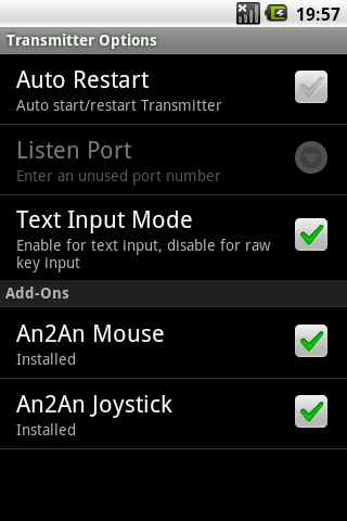 Android application An2An Mouse screenshort