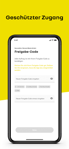 Android application SecureGo+ Renault Bank direkt screenshort
