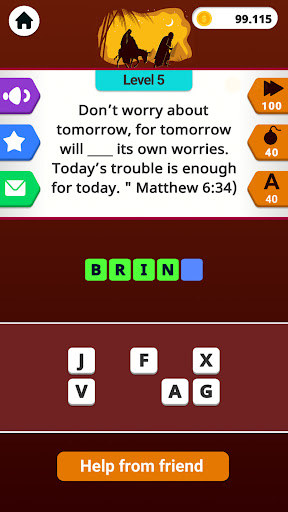 Bible Word Puzzle Trivia Games Screen 3