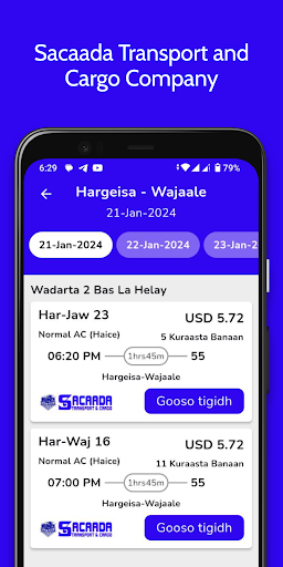 Sacaada Transport & Cargo Screen 2