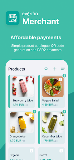Android application Everifin Merchant screenshort