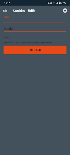 Android application Sanitka - řidič screenshort