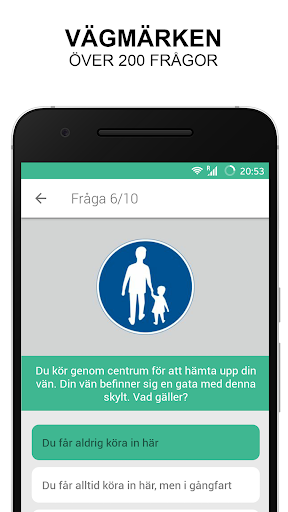 Android application Teoriappen Vägmärken Teoriprov screenshort