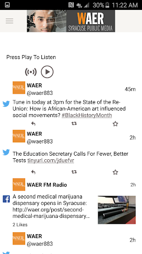 Android application WAER Syracuse Public Media screenshort