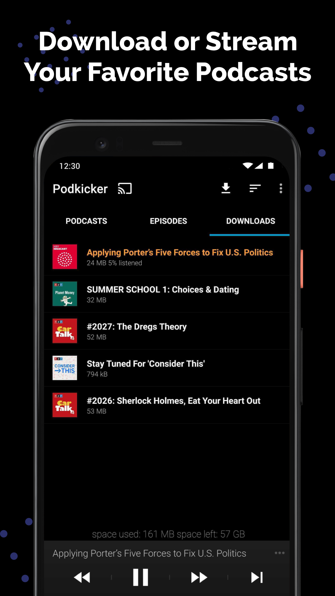 Android application Podkicker Pro screenshort