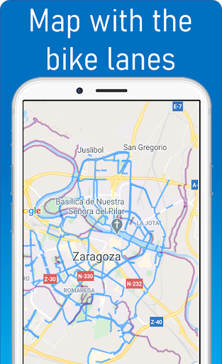 Android application Bicycle lanes Zaragoza screenshort