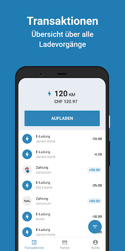 Android application EWAcharge screenshort