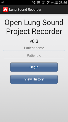 Android application Lung Sound Recorder screenshort