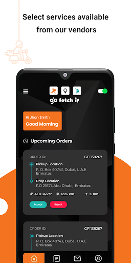 Android application Go Fetch It - Driver screenshort