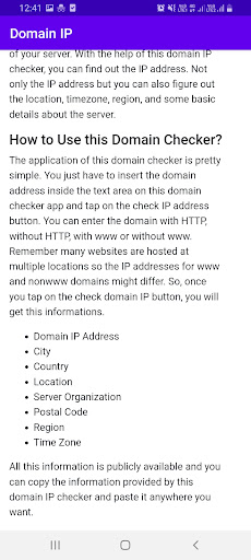 Check Domain IP Address Screen 3