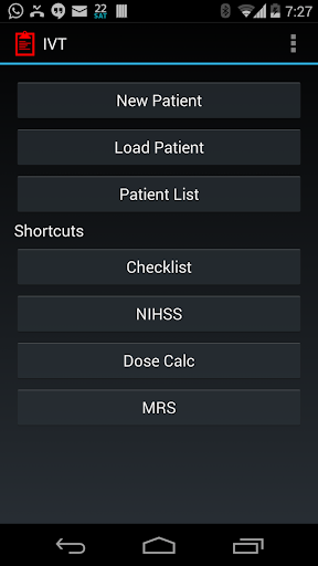 Android application IV Stroke Thrombolysis screenshort