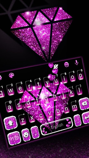Android application Purple Shiny Diamond Keyboard screenshort