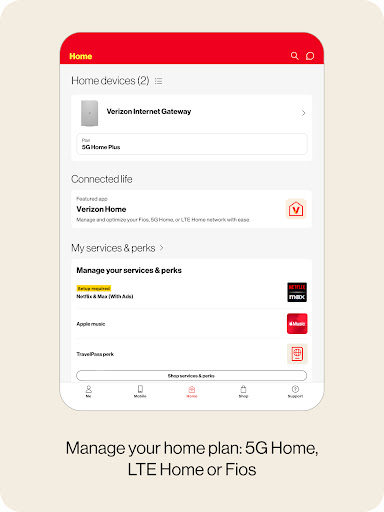 Screenshot of My Verizon